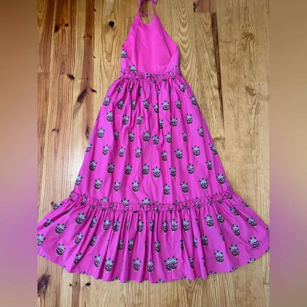 RHODE Salena Maxi Dress in Marigold Flower Hot Pink Women’s SIZE Small - Picture 13 of 13